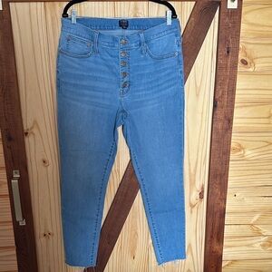 J. Crew Button-Fly Skinny Jeans in Blue